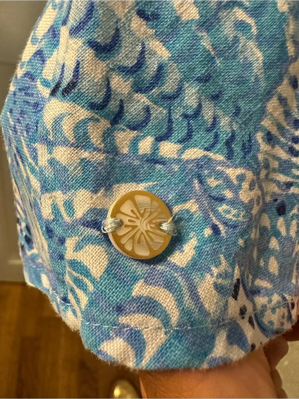 Lilly Pulitzer Blue Shell-Print V-Neck Tank Top